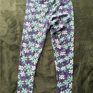 LuLaRoe Floral Leggings - Purple and Green
